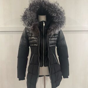 NB Series by Nicole Benisti Black Puffer Jacket with Fur Hood